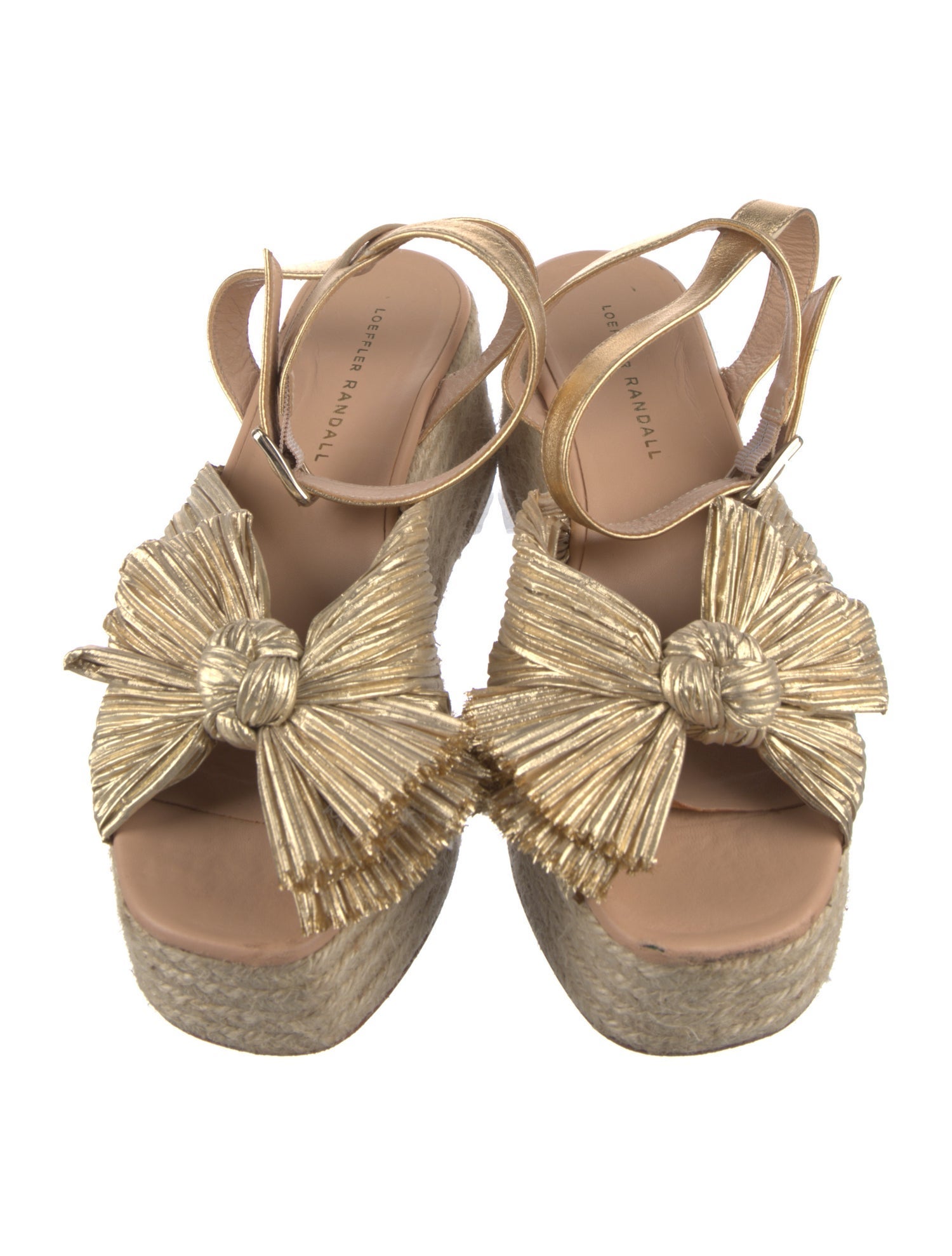 Loeffler Randall Leather Bow Accents Espadrilles